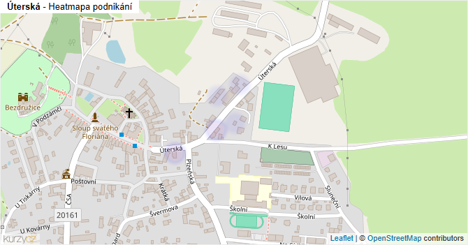 Úterská - mapa podnikání
