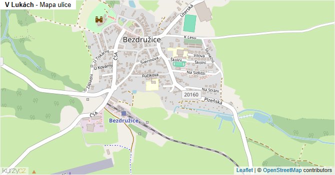 V Lukách - mapa ulice