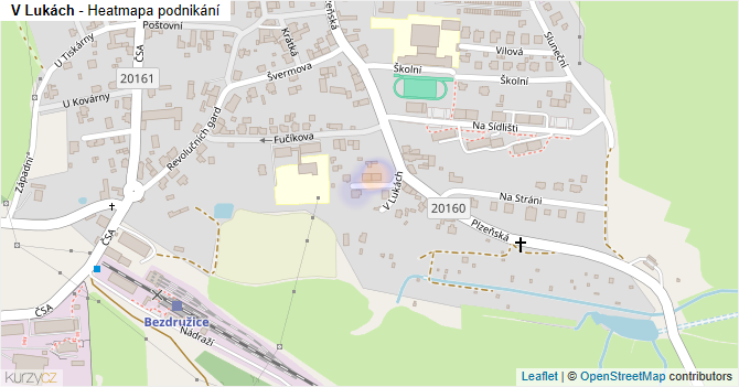 V Lukách - mapa podnikání
