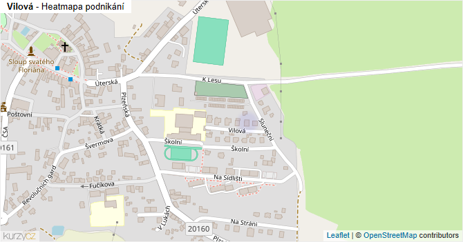 Vilová - mapa podnikání