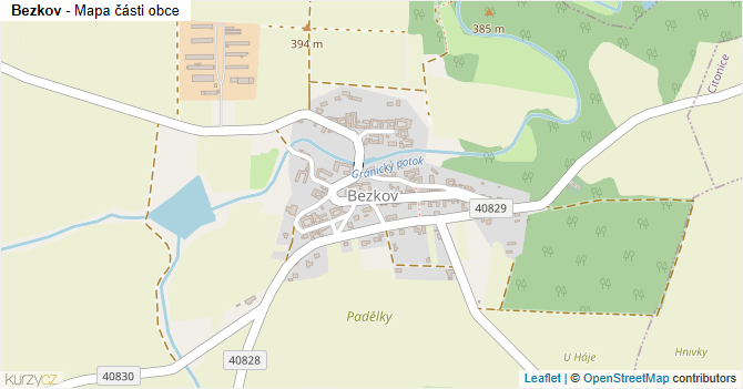 Bezkov - mapa části obce