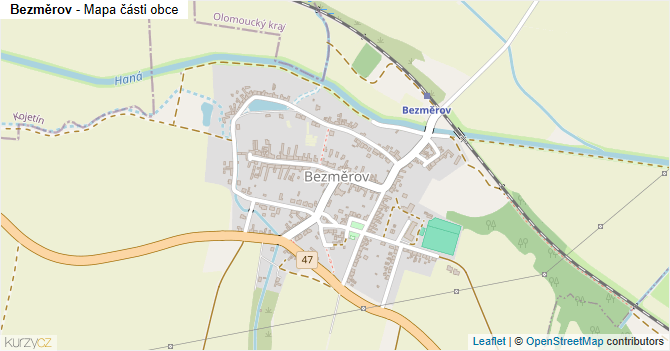 Bezměrov - mapa části obce
