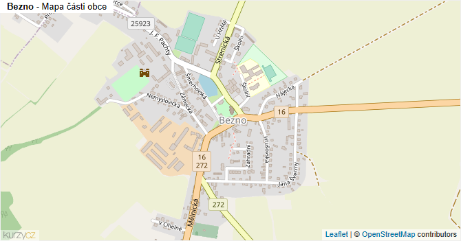 Bezno - mapa části obce