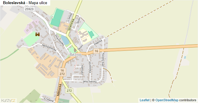 Boleslavská - mapa ulice