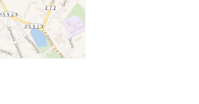 J. F. Pachty v obci Bezno - mapa ulice