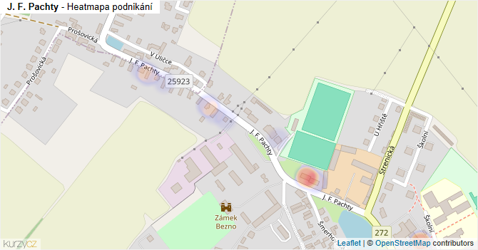 J. F. Pachty - mapa podnikání