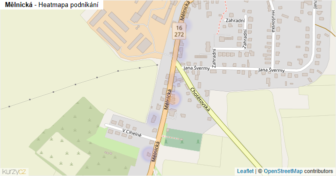 Mělnická - mapa podnikání