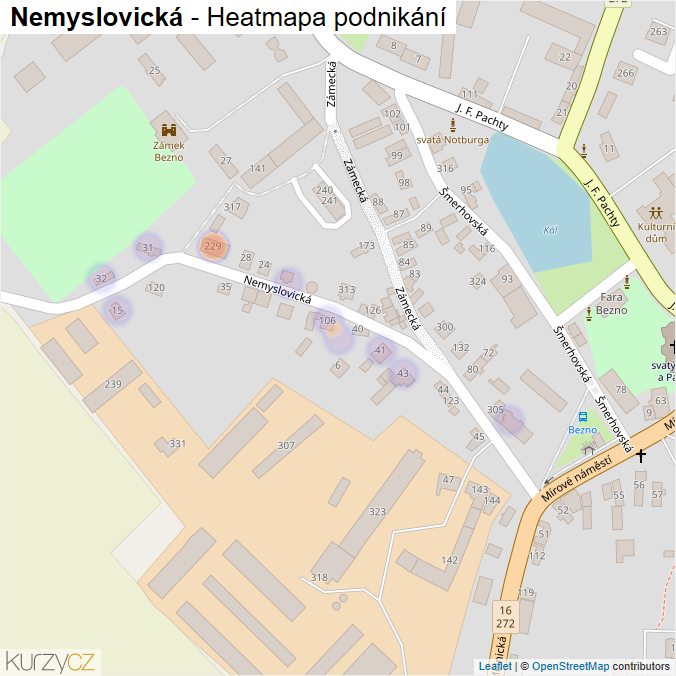 Mapa Nemyslovická - Firmy v ulici.