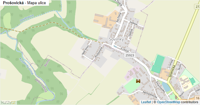 Prošovická - mapa ulice