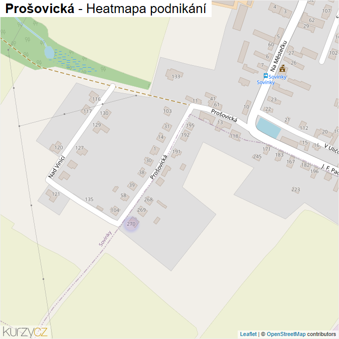 Mapa Prošovická - Firmy v ulici.