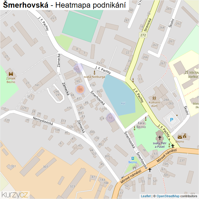 Mapa Šmerhovská - Firmy v ulici.