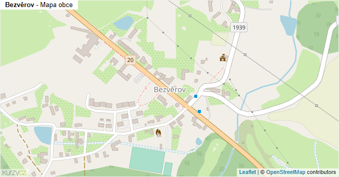 Bezvěrov - mapa obce