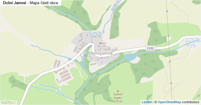 Dolní Jamné - mapa části obce