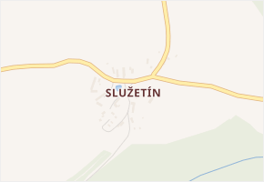 Služetín v obci Bezvěrov - mapa části obce