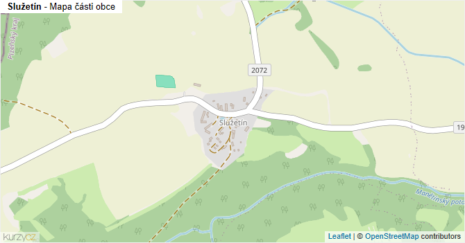 Služetín - mapa části obce