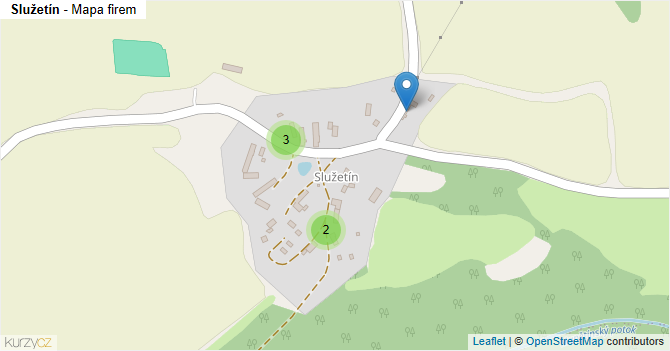 Služetín - mapa firem