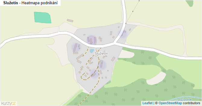 Služetín - mapa podnikání