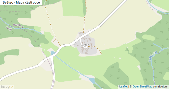 Světec - mapa části obce