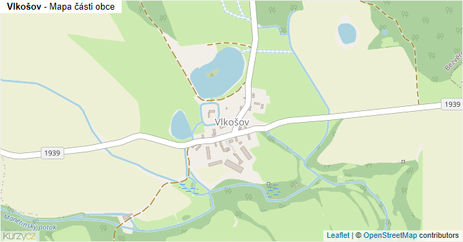 Vlkošov - mapa části obce
