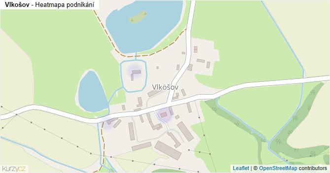 Vlkošov - mapa podnikání