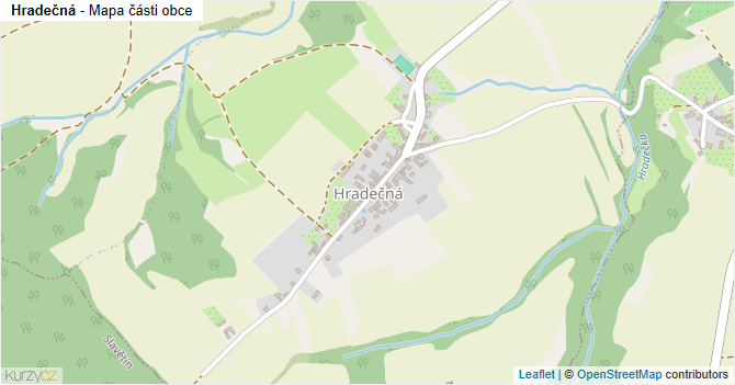 Hradečná - mapa části obce