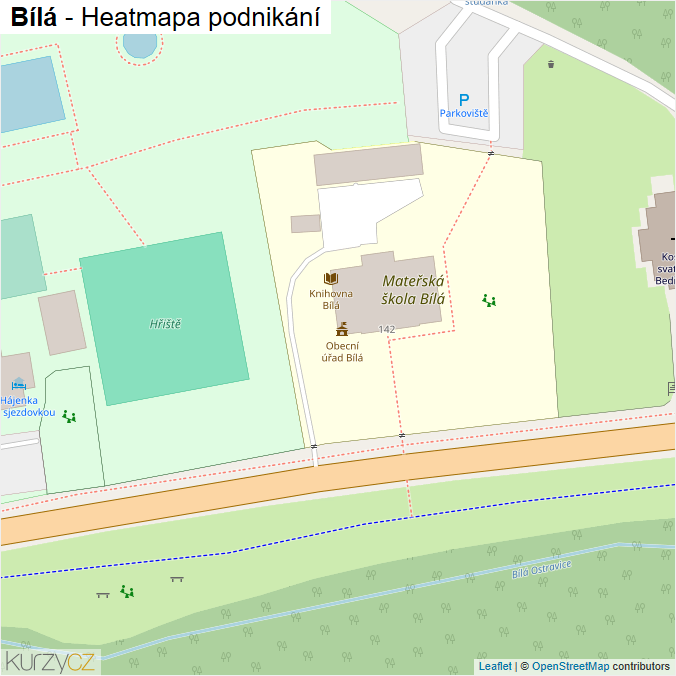 Mapa Bílá - Firmy v obci.