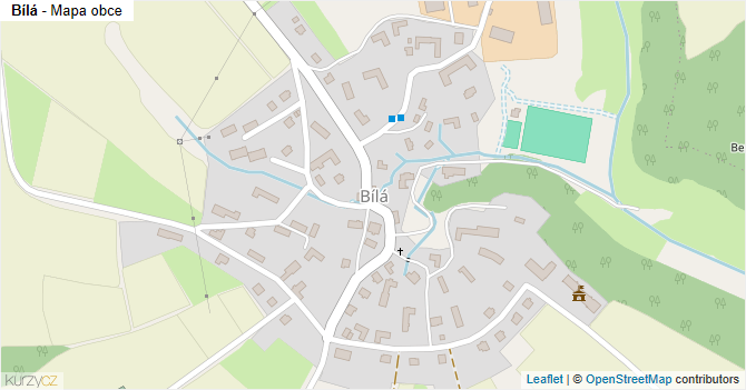 Bílá - mapa obce