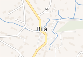 Bílá v obci Bílá - mapa části obce