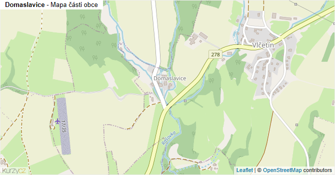 Domaslavice - mapa části obce