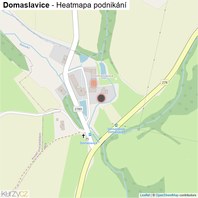 Mapa Domaslavice - Firmy v části obce.