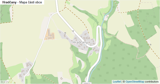 Hradčany - mapa části obce