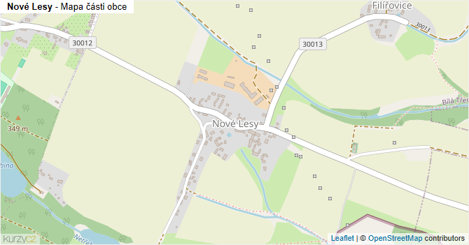Nové Lesy - mapa části obce