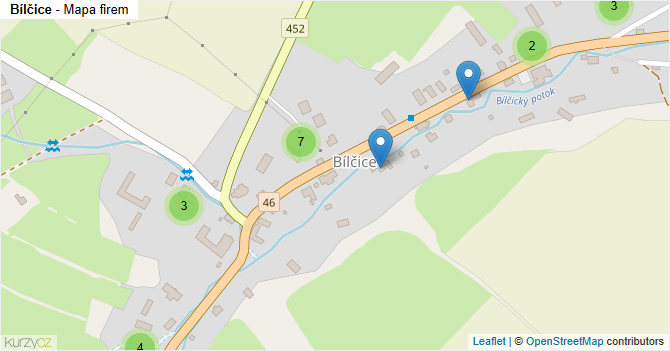 Bílčice - mapa firem