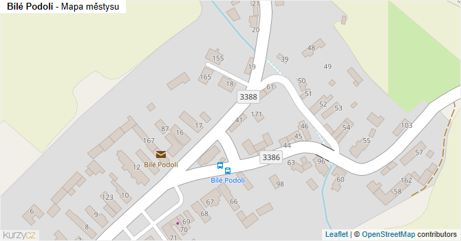 Bílé Podolí - mapa městysu