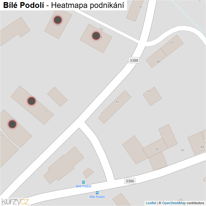 Mapa Bílé Podolí - Firmy v obci.
