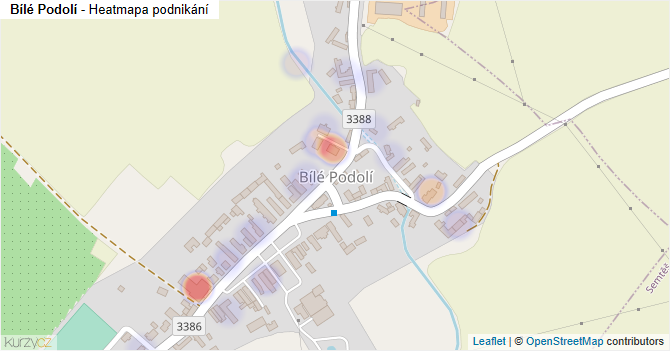 Bílé Podolí - mapa podnikání