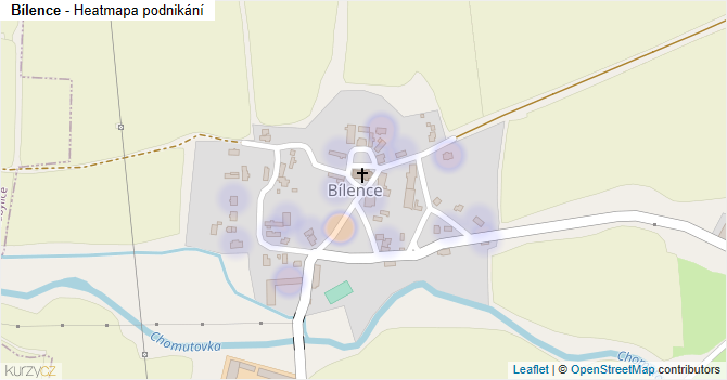 Bílence - mapa podnikání
