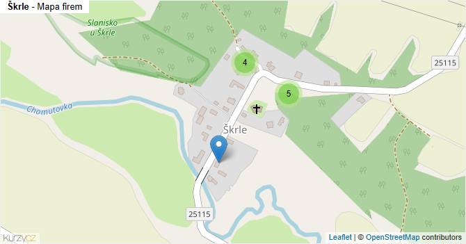 Škrle - mapa firem