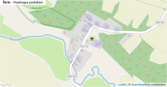 Škrle - mapa podnikání