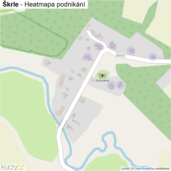 Mapa Škrle - Firmy v části obce.