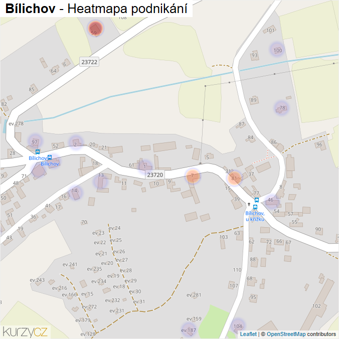 Mapa Bílichov - Firmy v části obce.