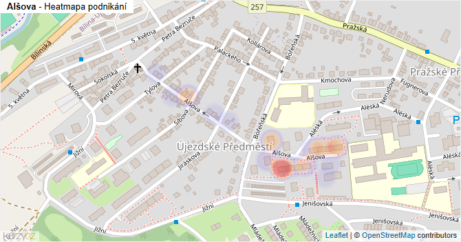 Alšova - mapa podnikání