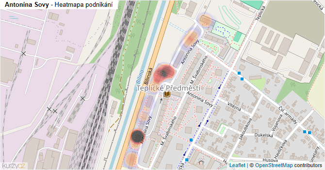 Antonína Sovy - mapa podnikání