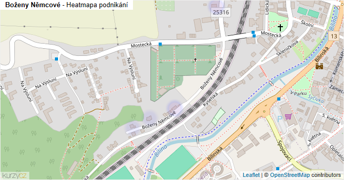 Boženy Němcové - mapa podnikání