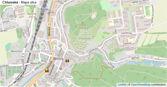 Chlumská - mapa ulice