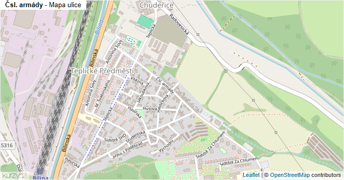 Čsl. armády - mapa ulice