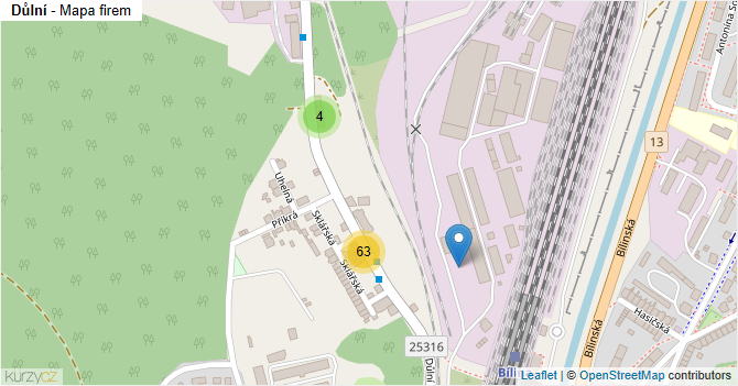Důlní - mapa firem