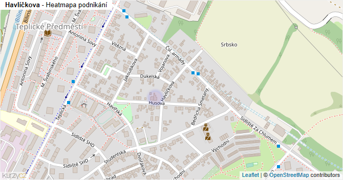 Havlíčkova - mapa podnikání