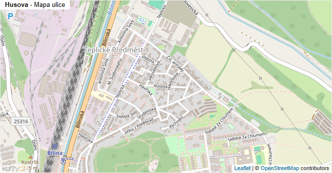 Husova - mapa ulice