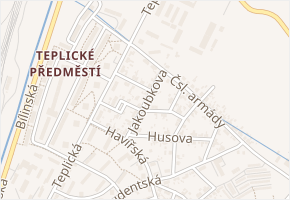 Jakoubkova v obci Bílina - mapa ulice